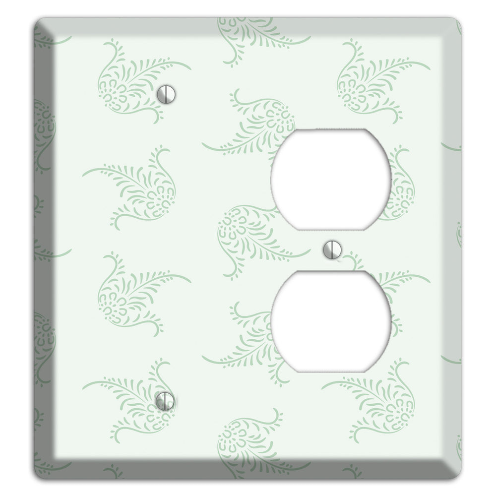 Mint Trefoil Cartouche Blank / Duplex Wallplate