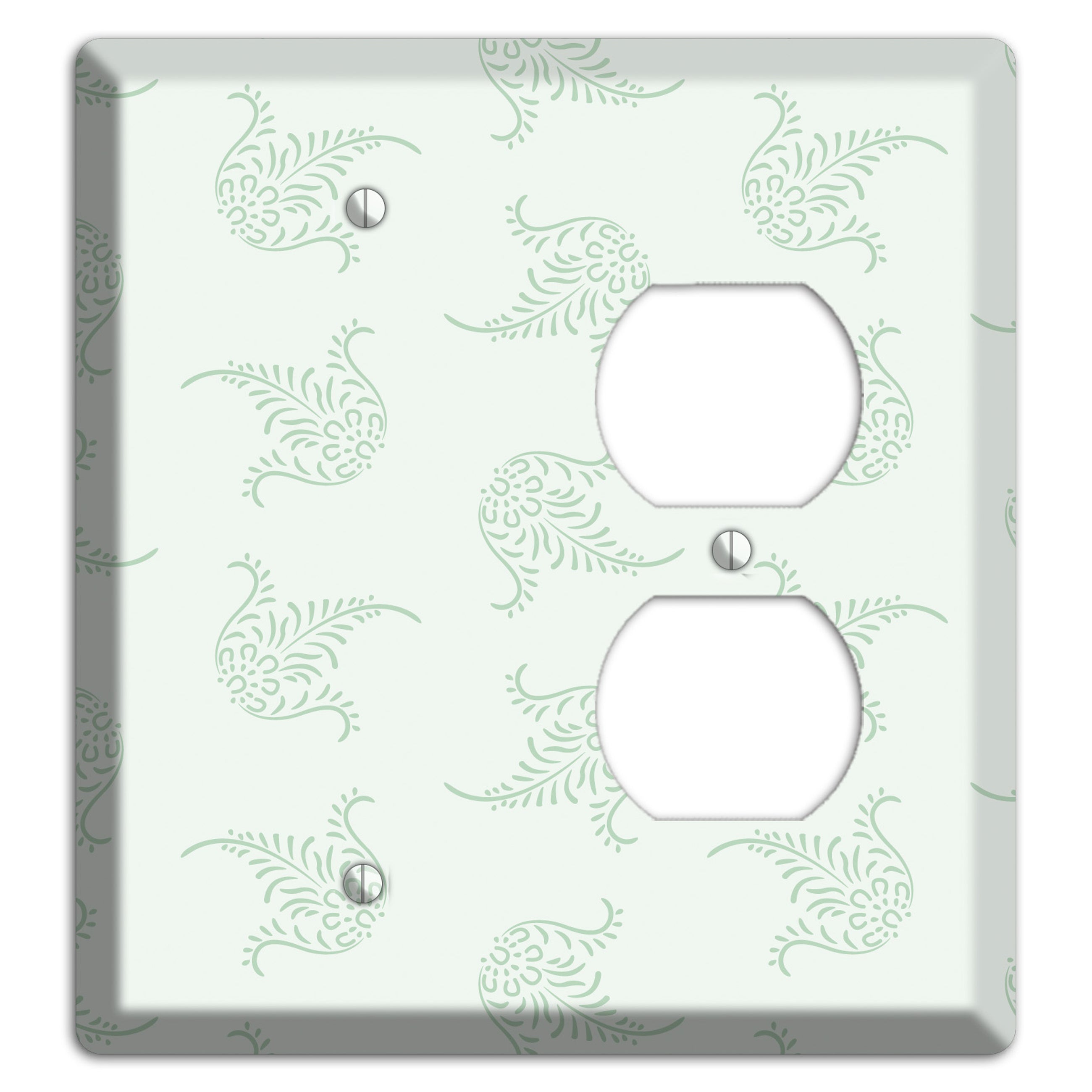 Mint Trefoil Cartouche Blank / Duplex Wallplate