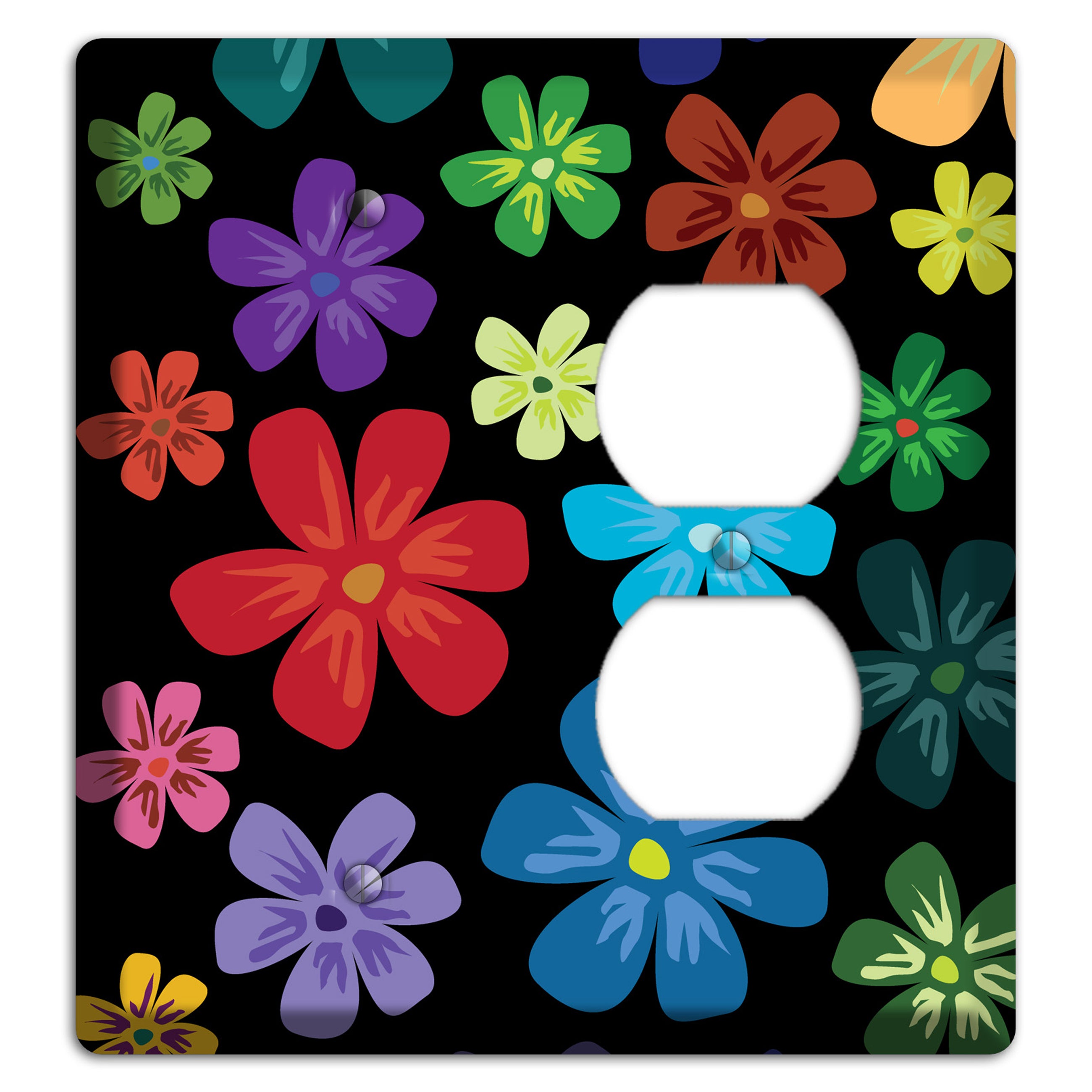 Green Flowers Blank / Duplex Wallplate
