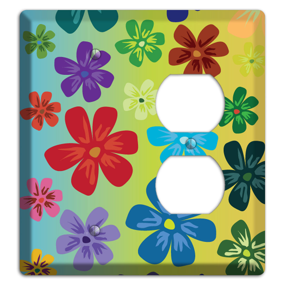 Blue to yellow Flowers Blank / Duplex Wallplate
