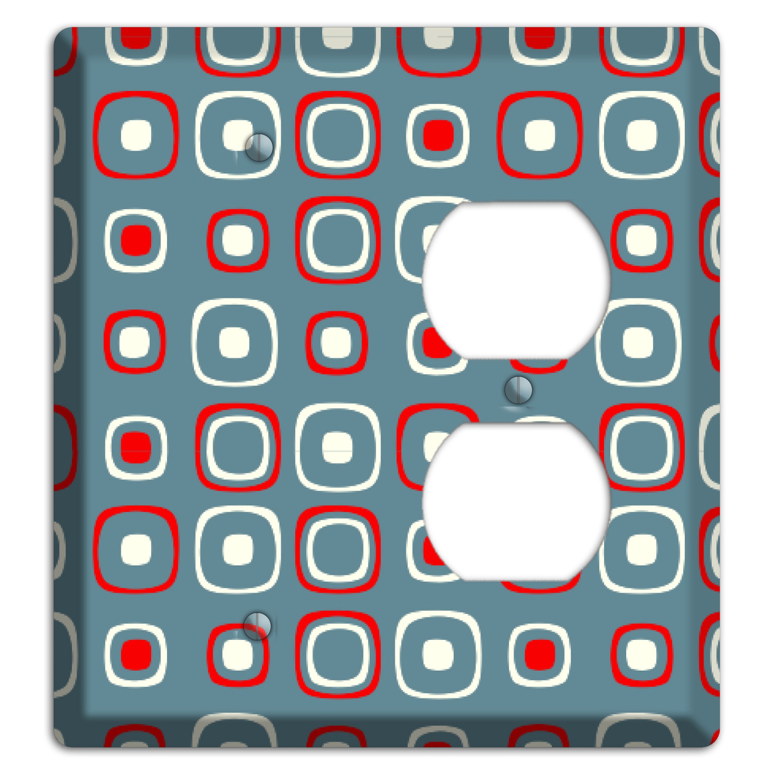 Blue and Red Rounded Squares Blank / Duplex Wallplate