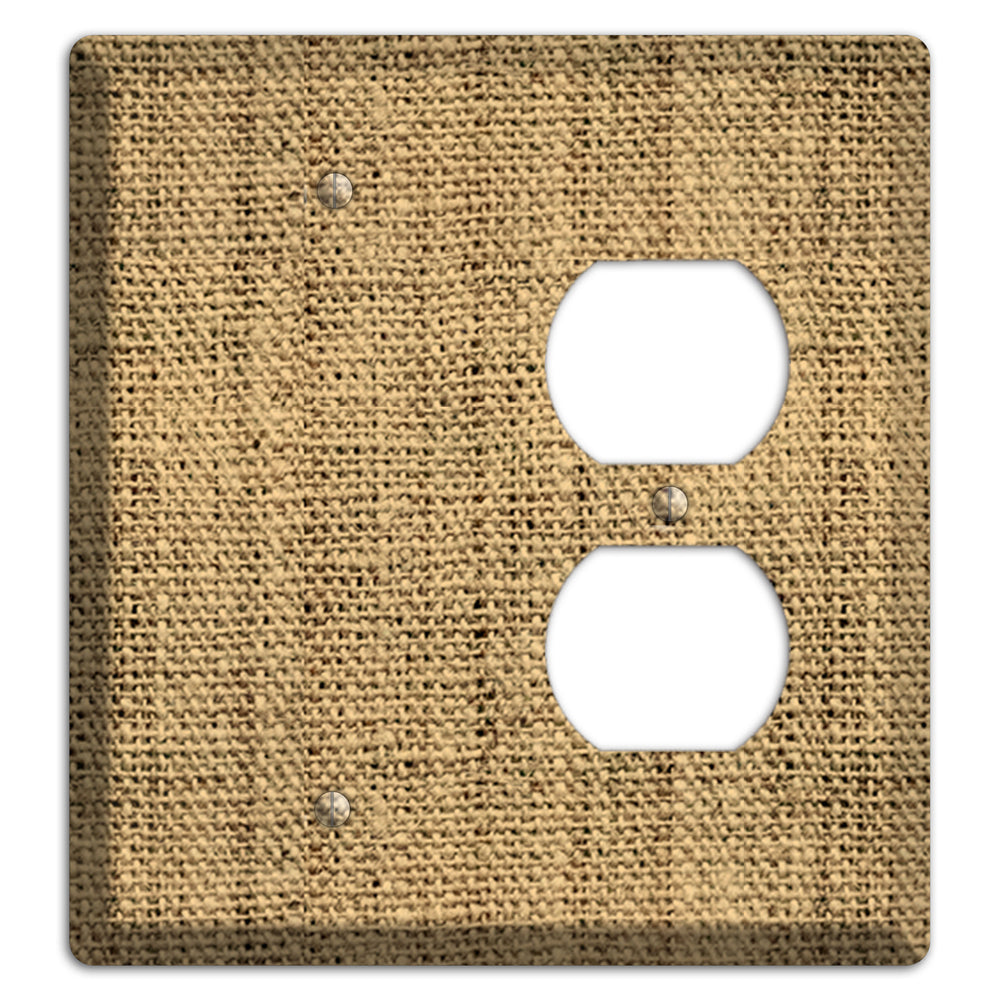 Teak Burlap Blank / Duplex Wallplate