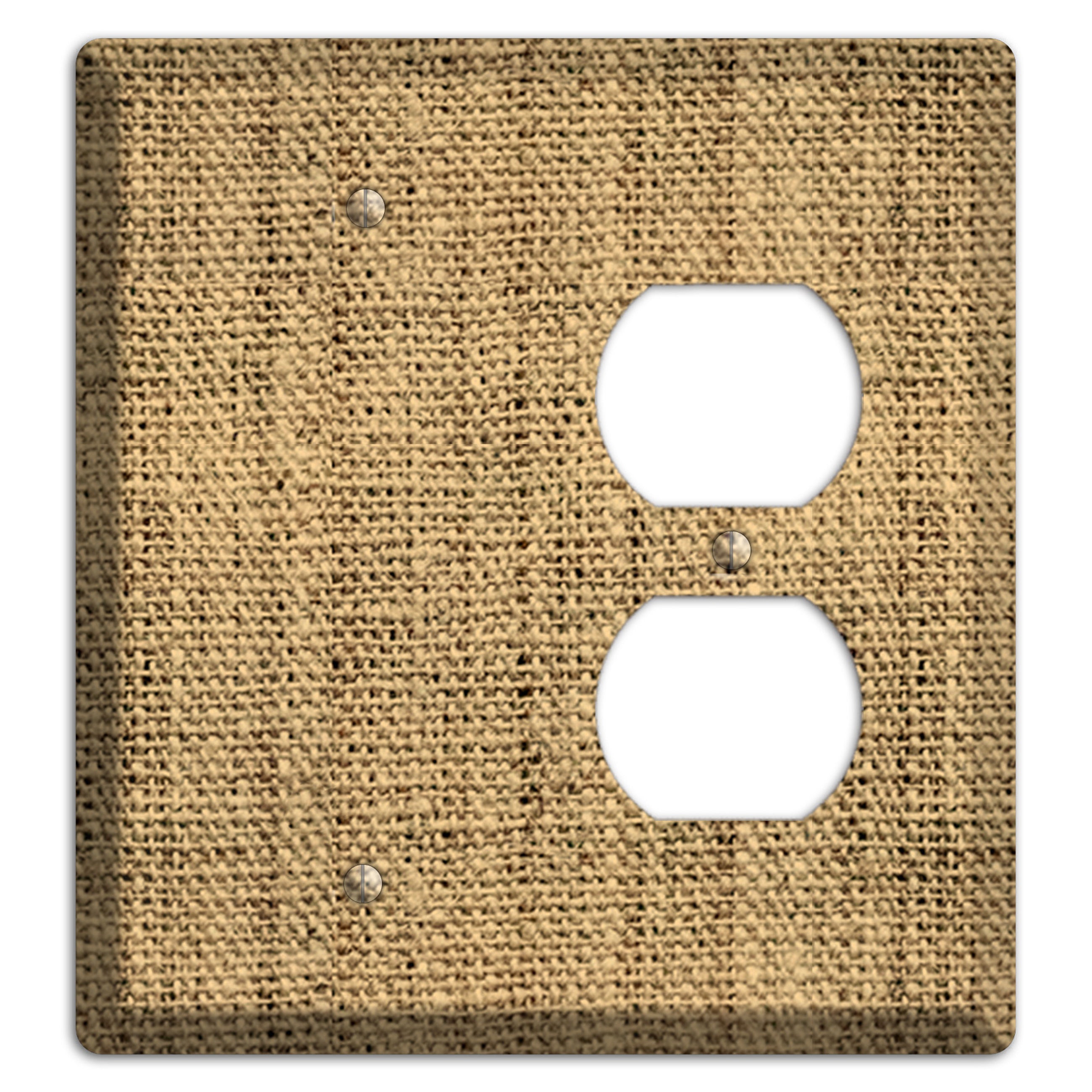 Teak Burlap Blank / Duplex Wallplate