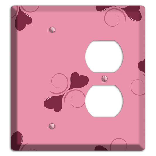 Pink with Hearts Blank / Duplex Wallplate