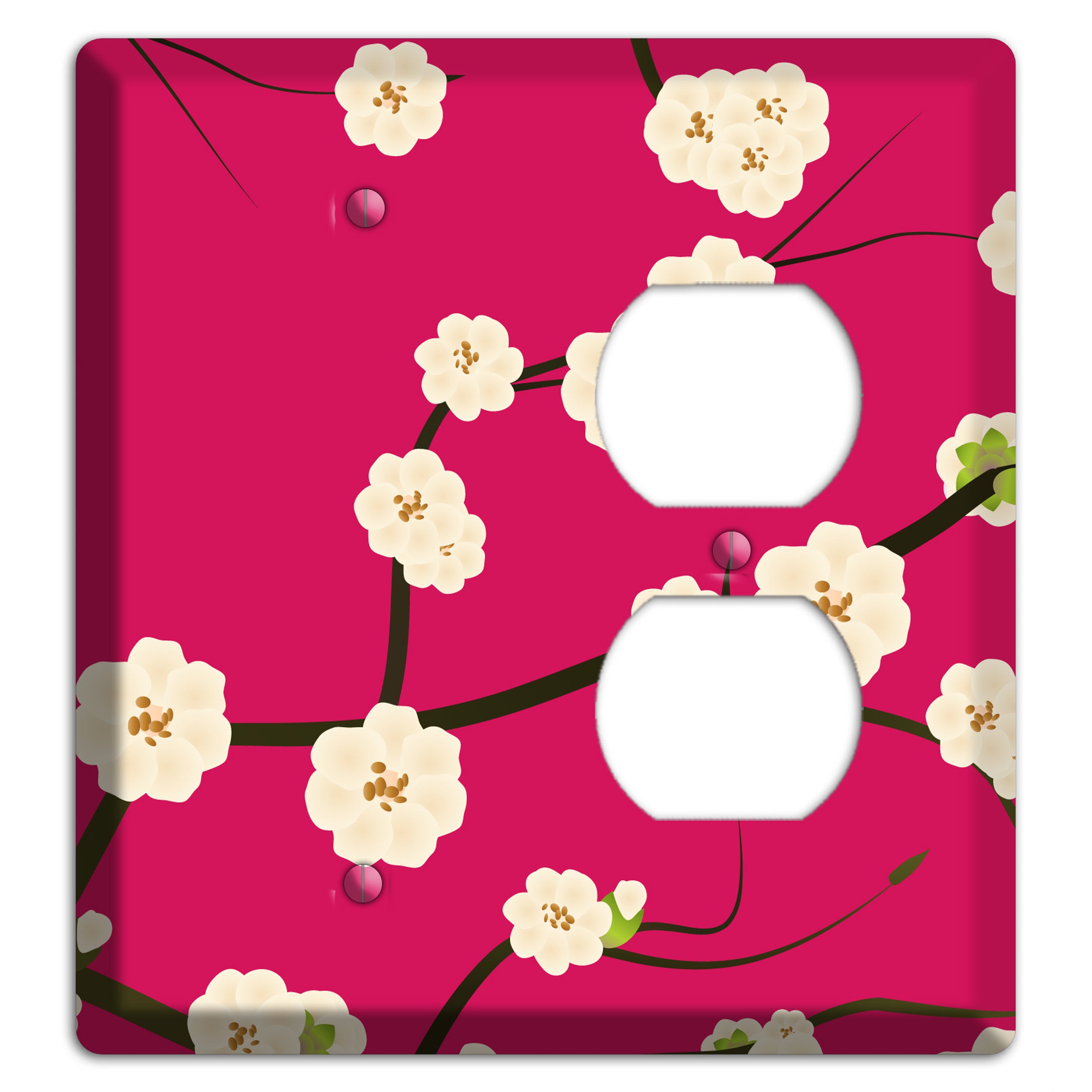 Red Cherry Bloosoms Blank / Duplex Wallplate