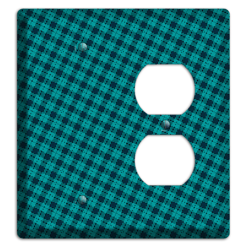 Turquoise Diamond Plaid Blank / Duplex Wallplate