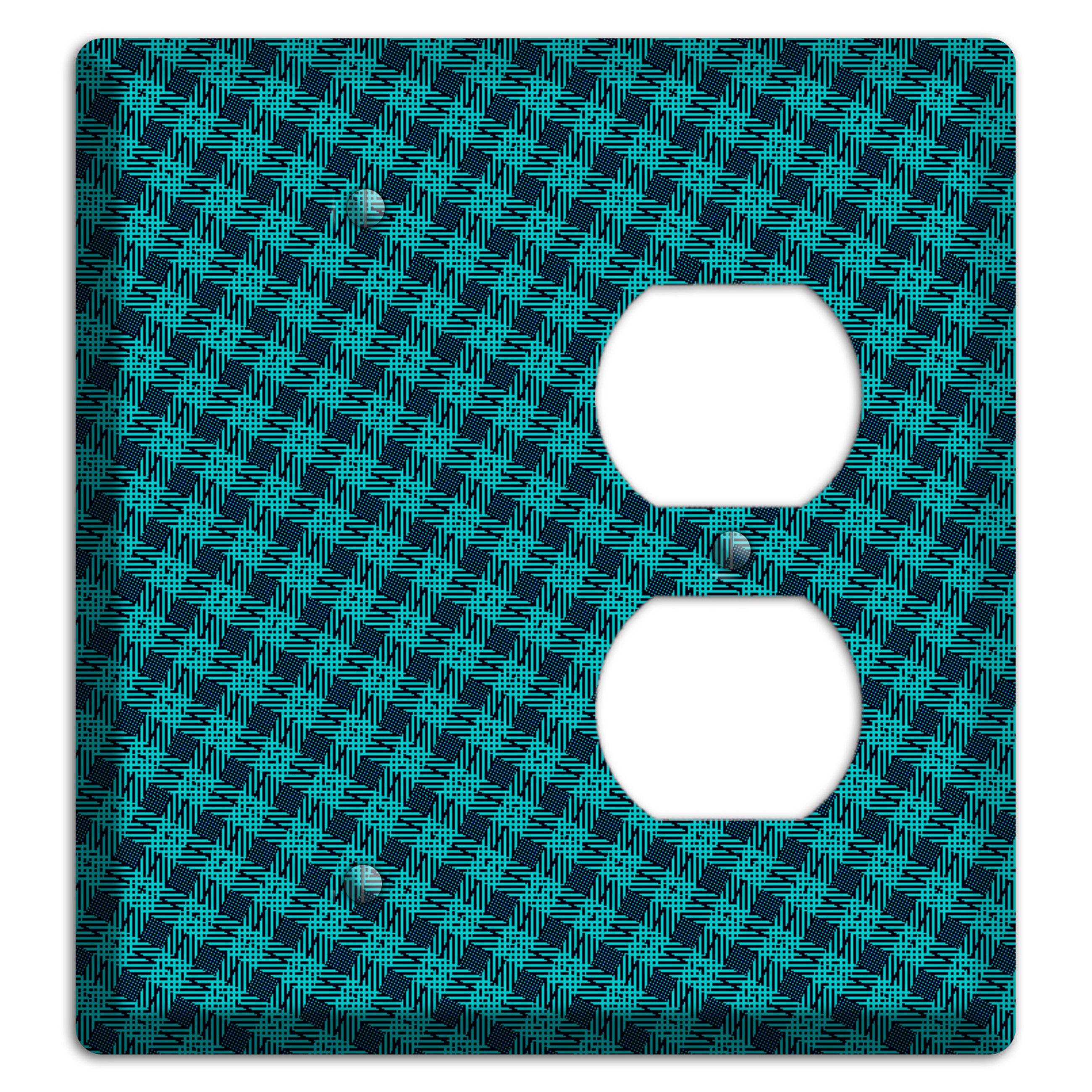 Turquoise Diamond Plaid Blank / Duplex Wallplate