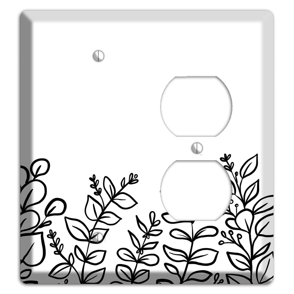 Hand-Drawn Floral 13 Blank / Duplex Wallplate