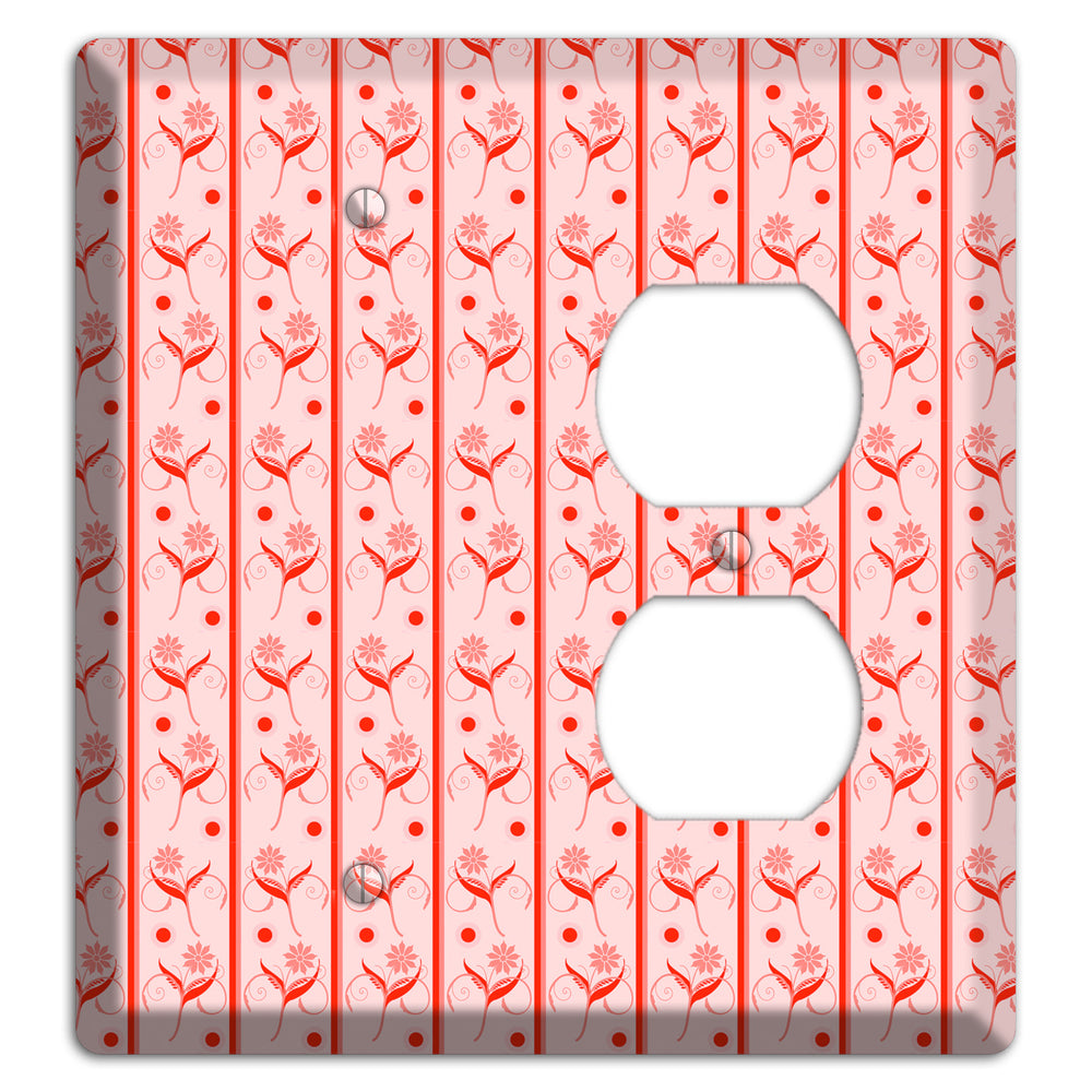 Salmon Floral Pattern Blank / Duplex Wallplate