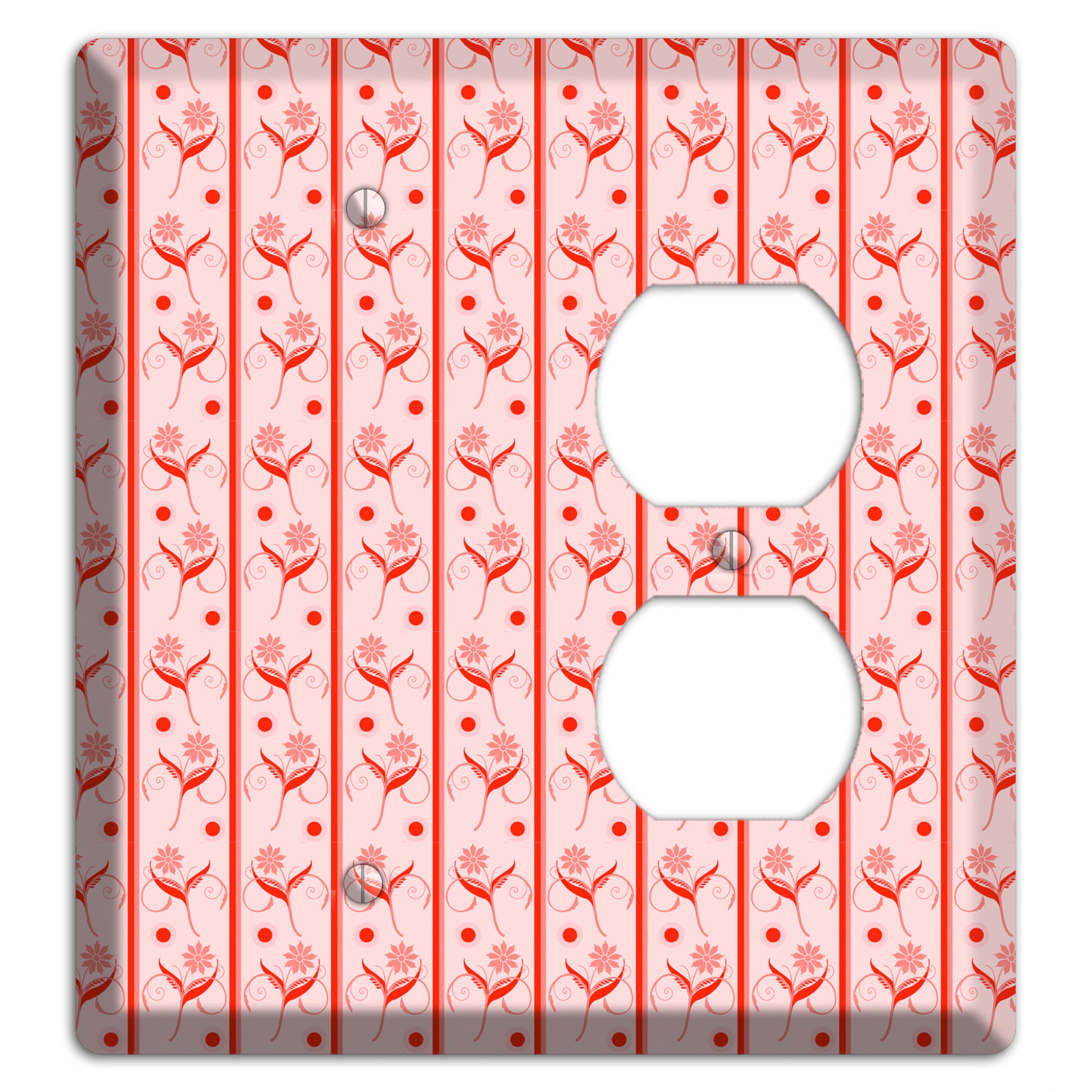 Salmon Floral Pattern Blank / Duplex Wallplate