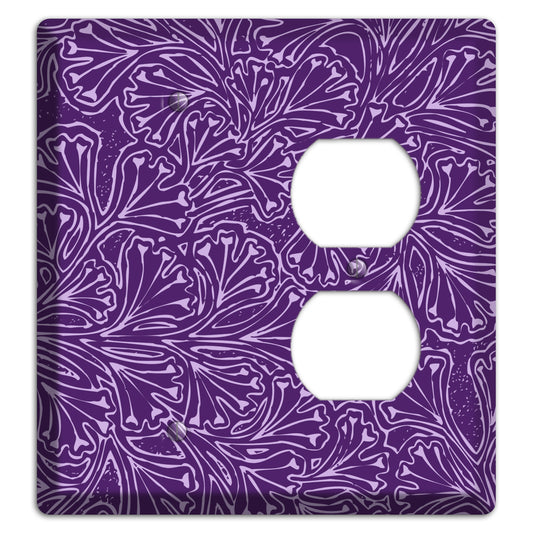 Deco Purple Interlocking Floral Blank / Duplex Wallplate