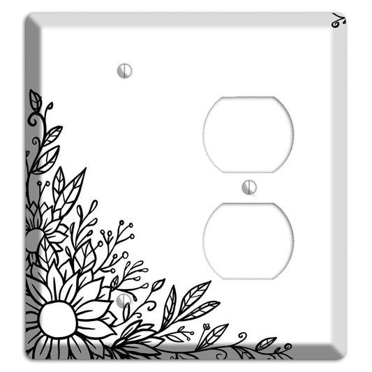 Hand-Drawn Floral 6 Blank / Duplex Wallplate