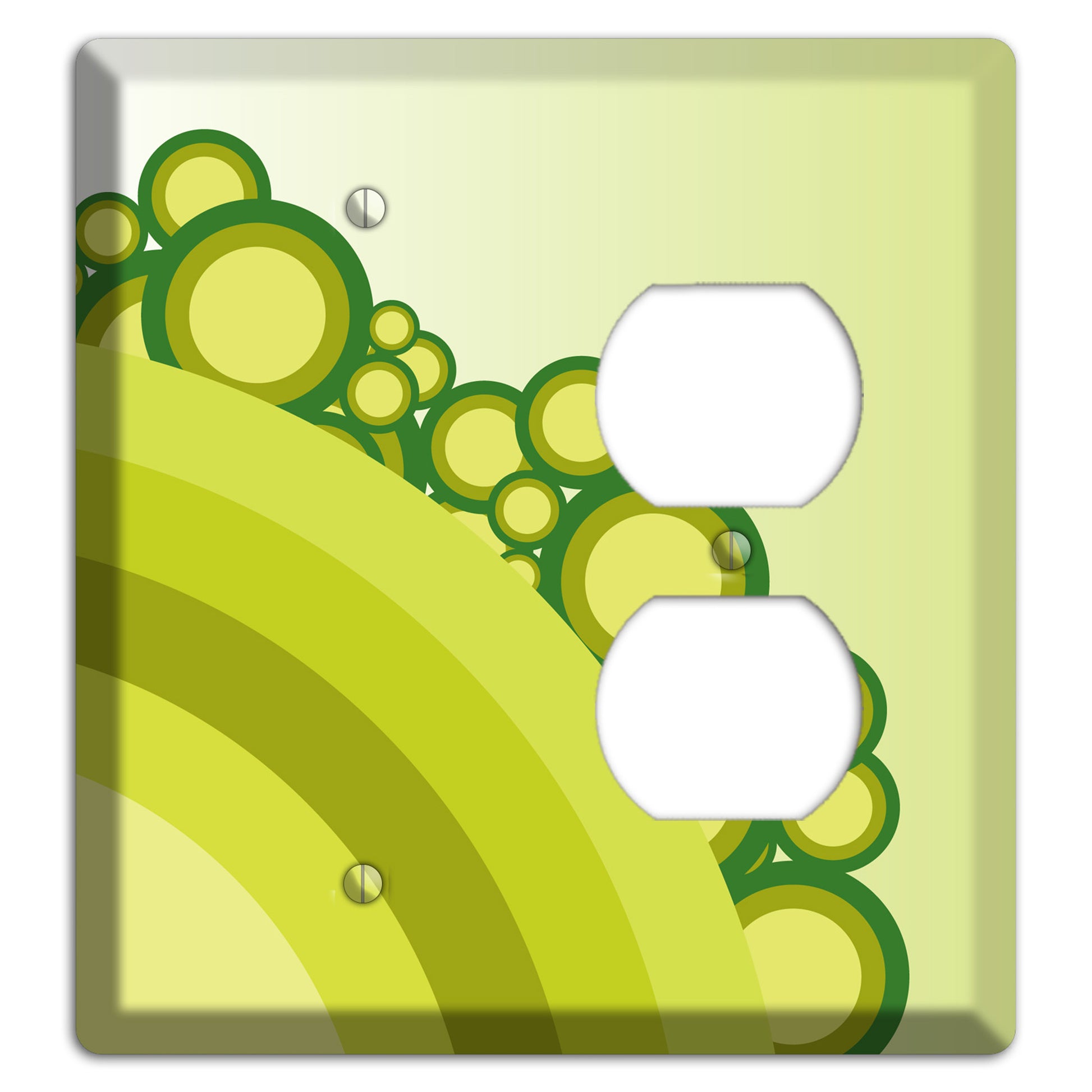 Green Rainbow Dots Blank / Duplex Wallplate