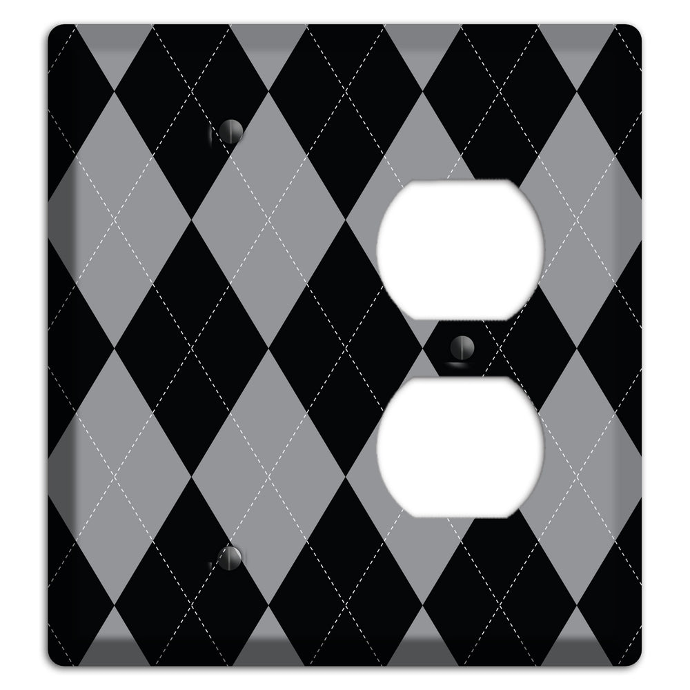 Light Purple and Black Blank / Duplex Wallplate