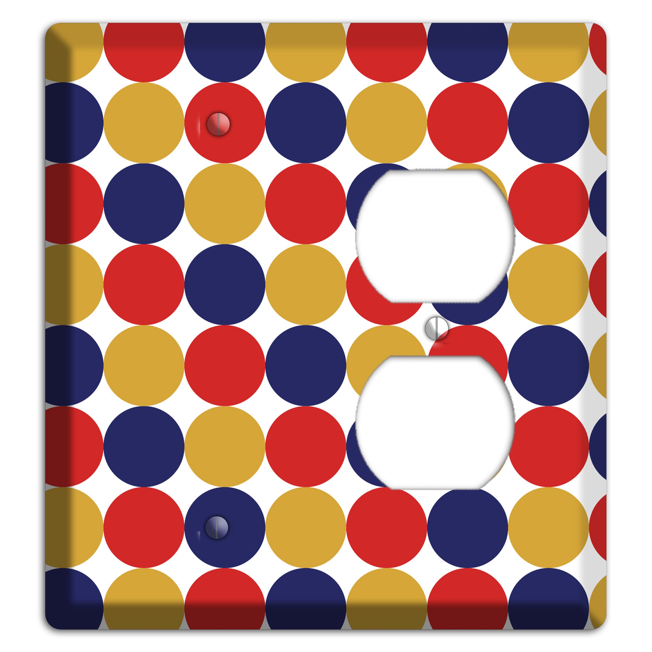Mustard Red Purple Tiled Dots Blank / Duplex Wallplate