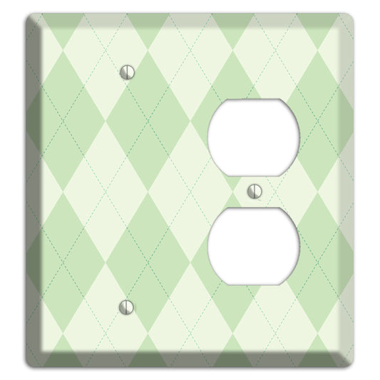 Light Green Argyle Blank / Duplex Wallplate