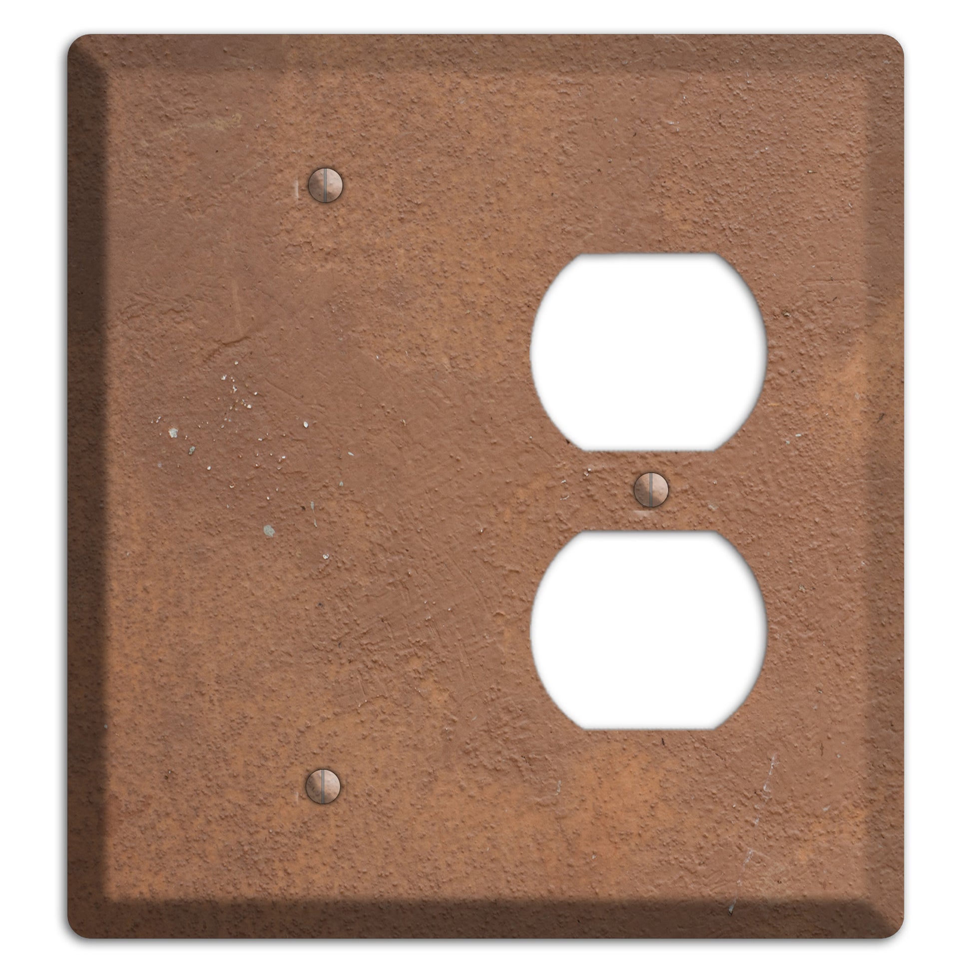 Brown Concrete Blank / Duplex Wallplate