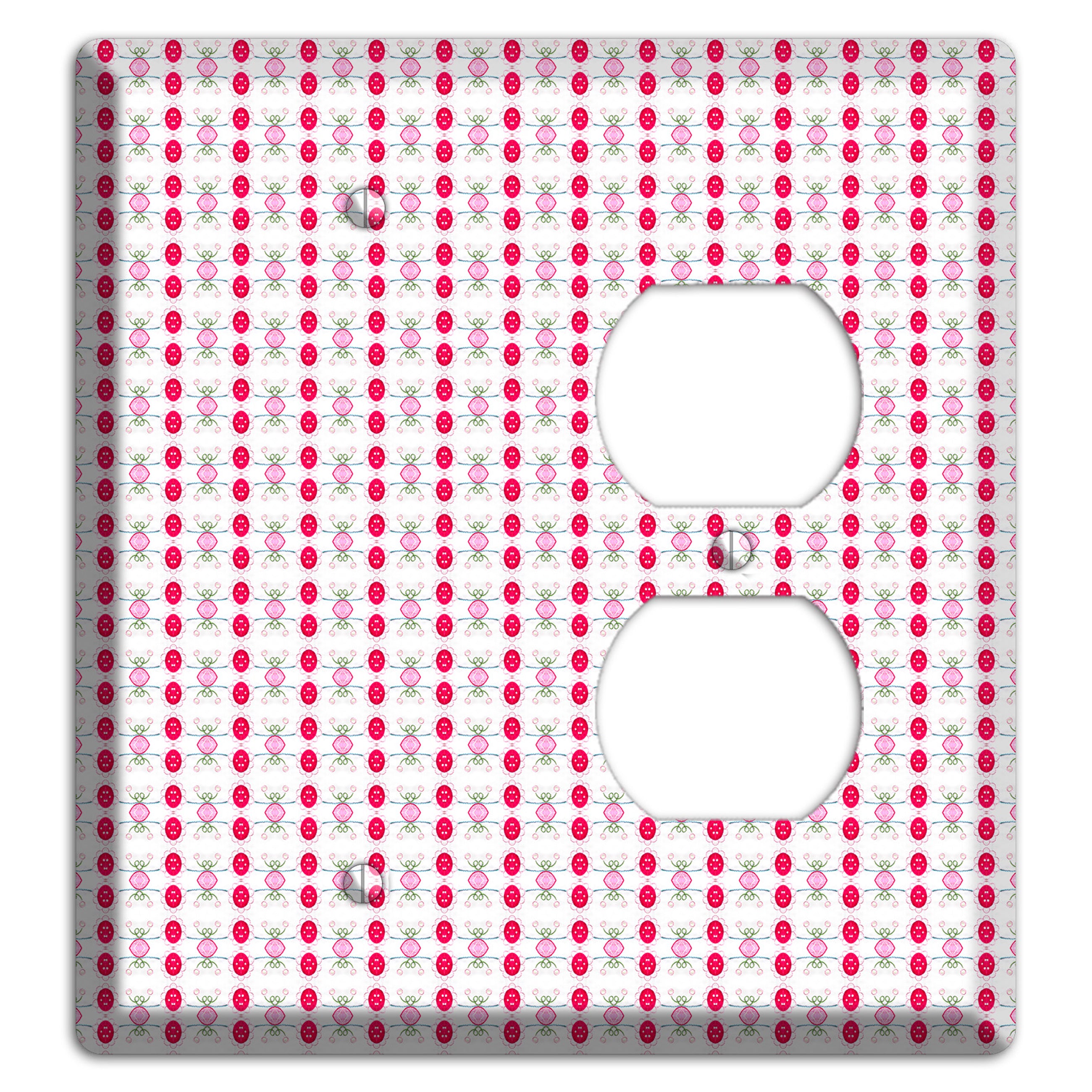 Multi Pink Cartouche Blank / Duplex Wallplate