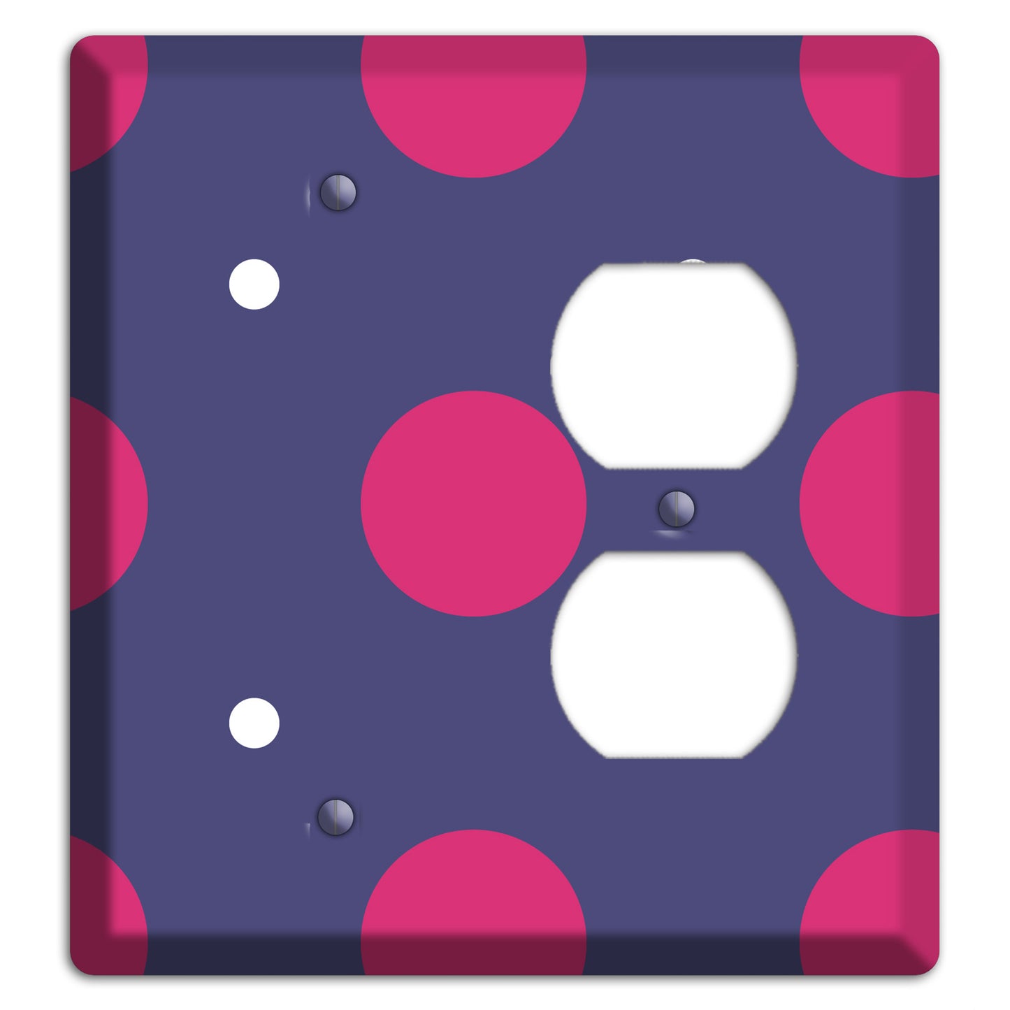Purple with Purple and White Multi Tiled Medium Dots Blank / Duplex Wallplate