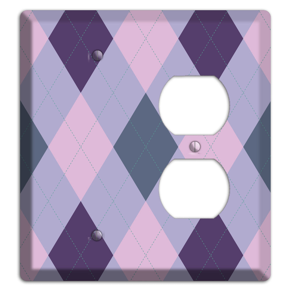 Lilac Argyle Blank / Duplex Wallplate