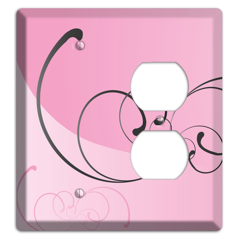 Pink Swoop Blank / Duplex Wallplate