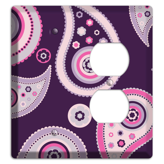 Purple Paisley Blank / Duplex Wallplate