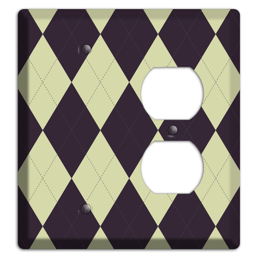 Beige Argyle Blank / Duplex Wallplate