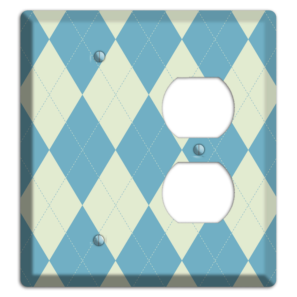 Mustard and Black Plaid Blank / Duplex Wallplate