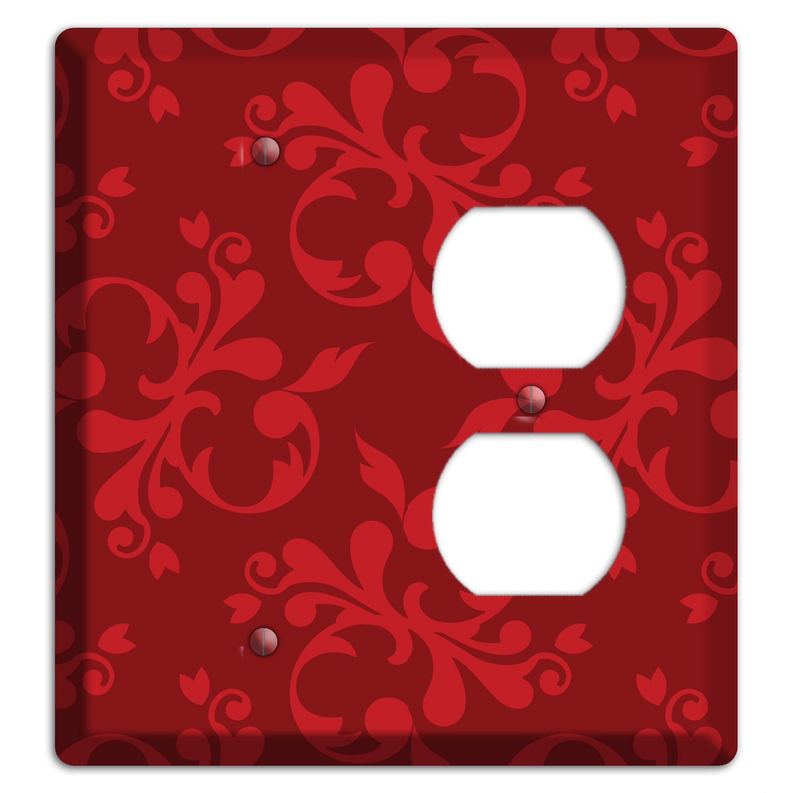 Red Victorian Toile Blank / Duplex Wallplate