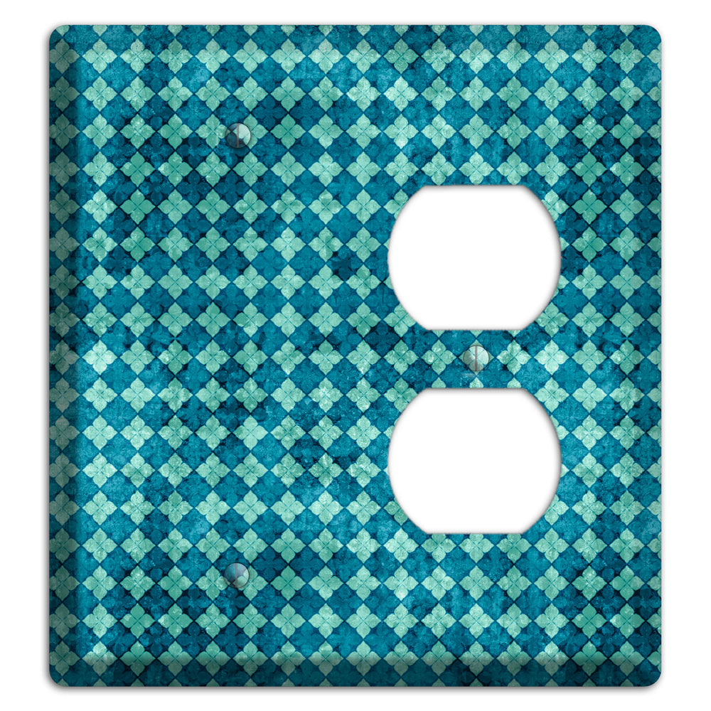 Turquoise Grunge Diamond 2 Blank / Duplex Wallplate