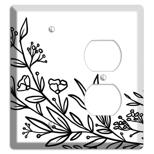 Hand-Drawn Floral 24 Blank / Duplex Wallplate