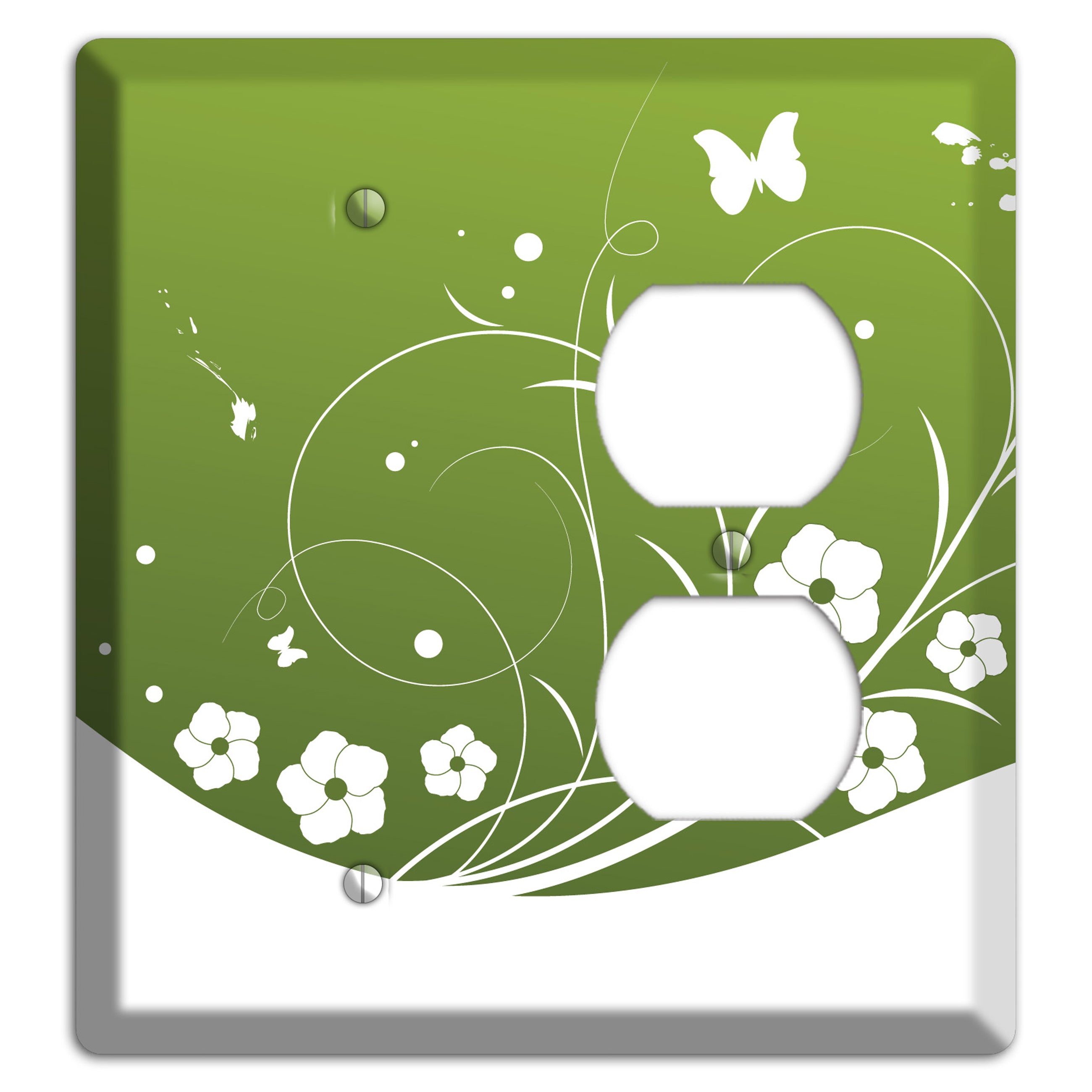 Green Floral Sprig Blank / Duplex Wallplate