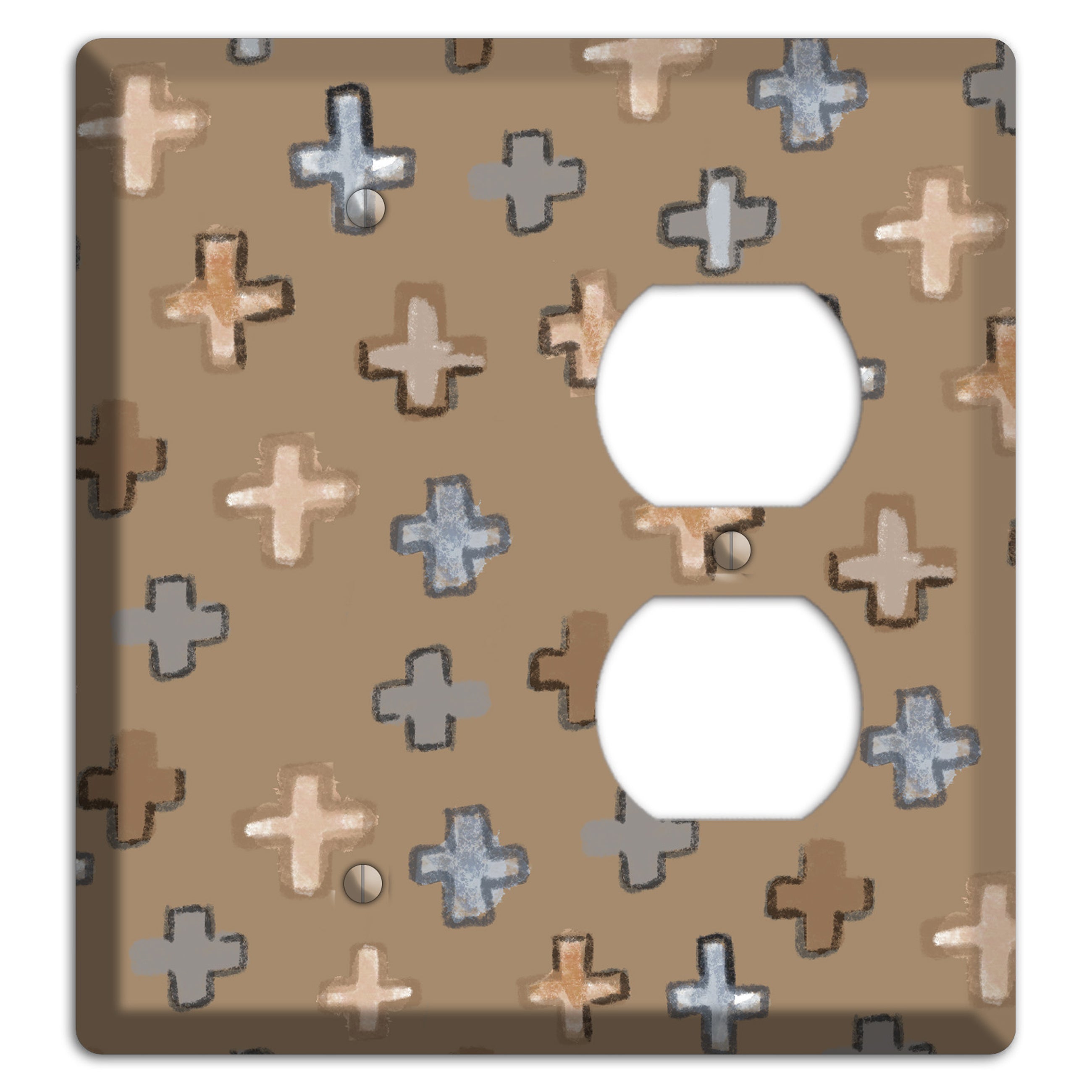 Brown Plus Signs Blank / Duplex Wallplate