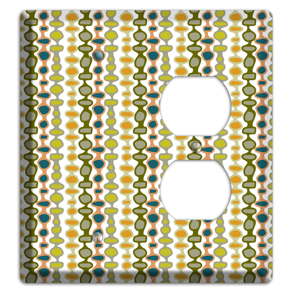 Multi Olive and Mustard Bead and Reel 2 Blank / Duplex Wallplate