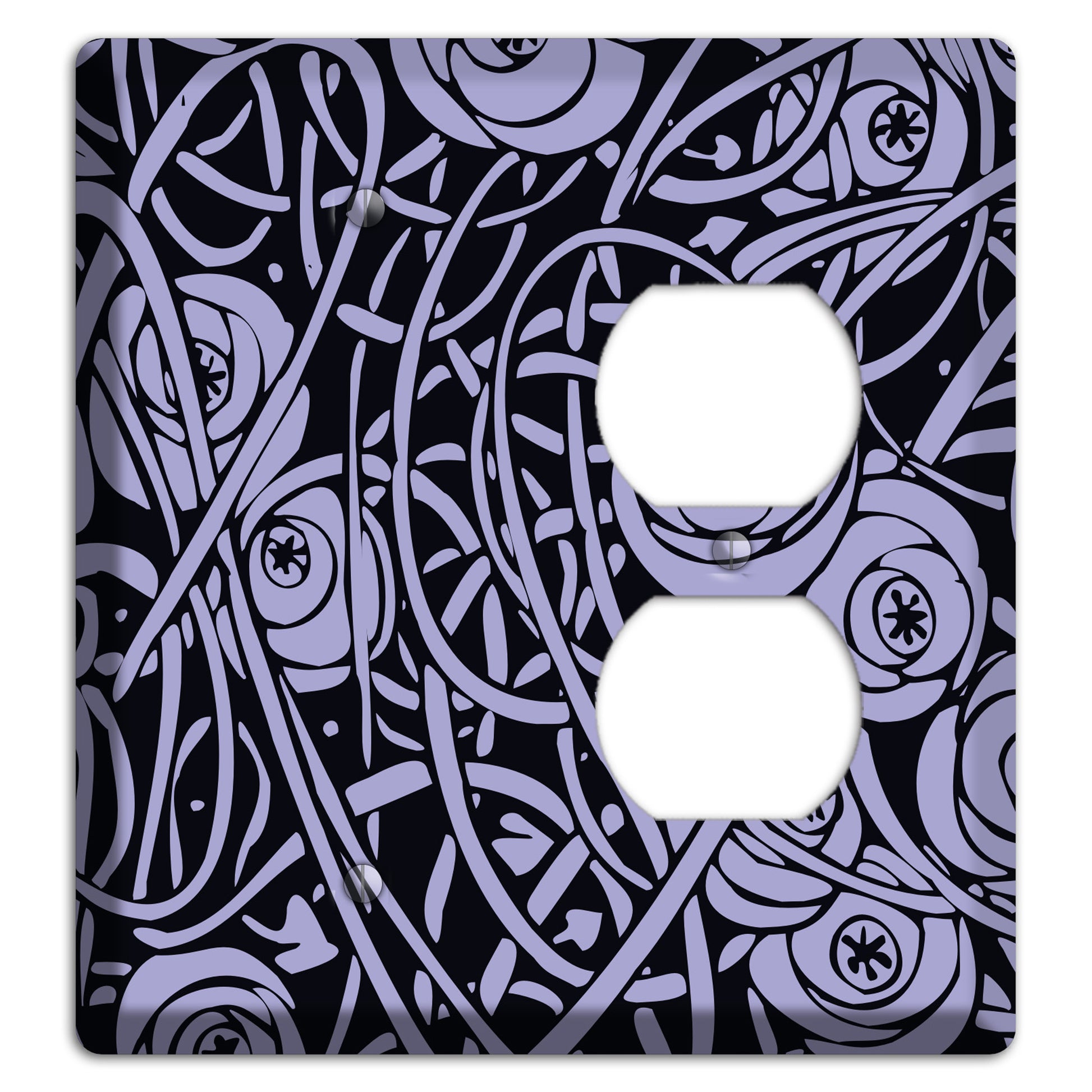 Lilac Deco Floral Blank / Duplex Wallplate