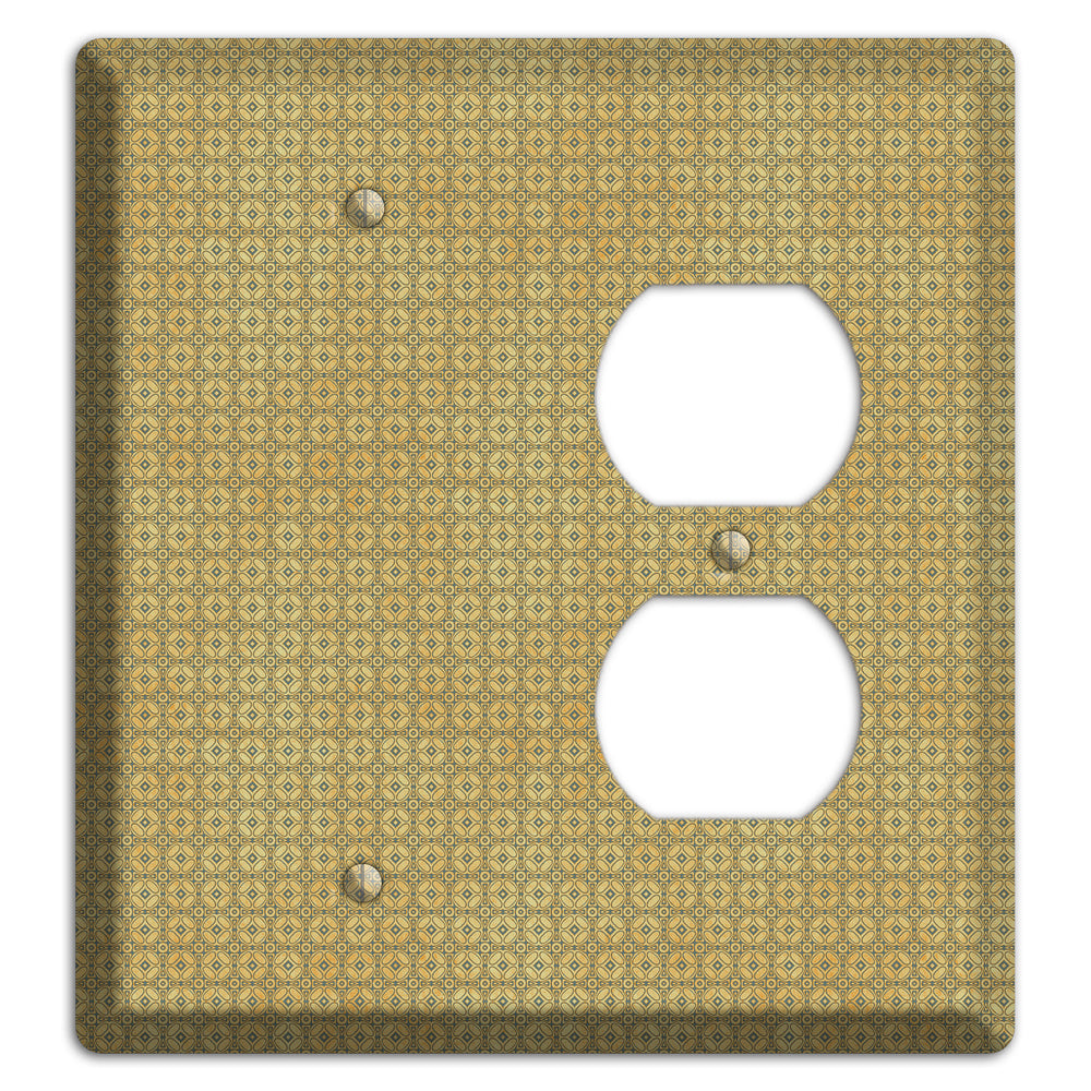 Multi Beige Arabesque Blank / Duplex Wallplate