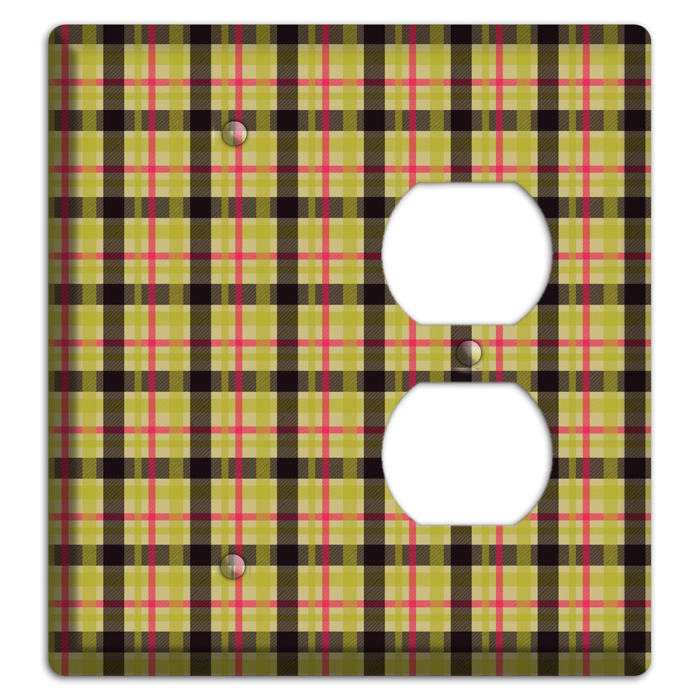 Yellow Black Red Plaid Blank / Duplex Wallplate