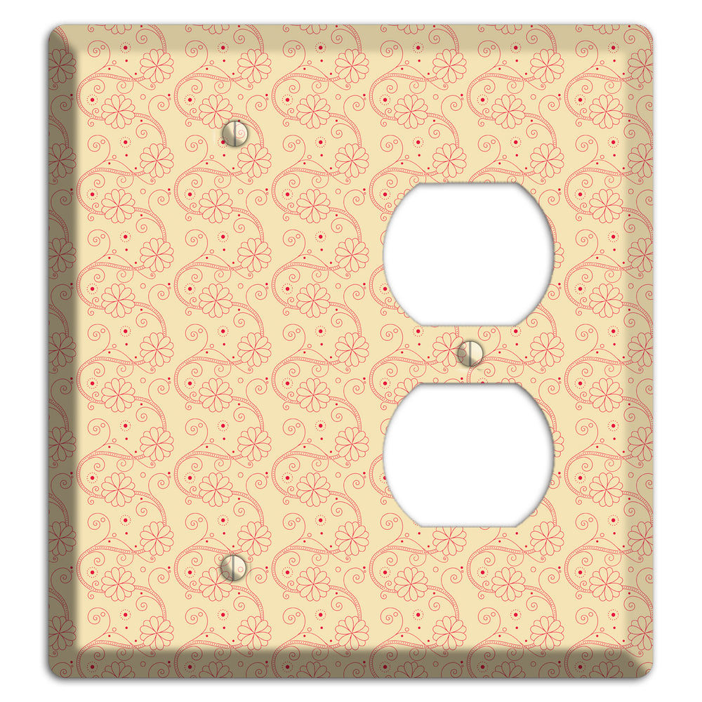 Tiny Off White Floral Swirl Blank / Duplex Wallplate