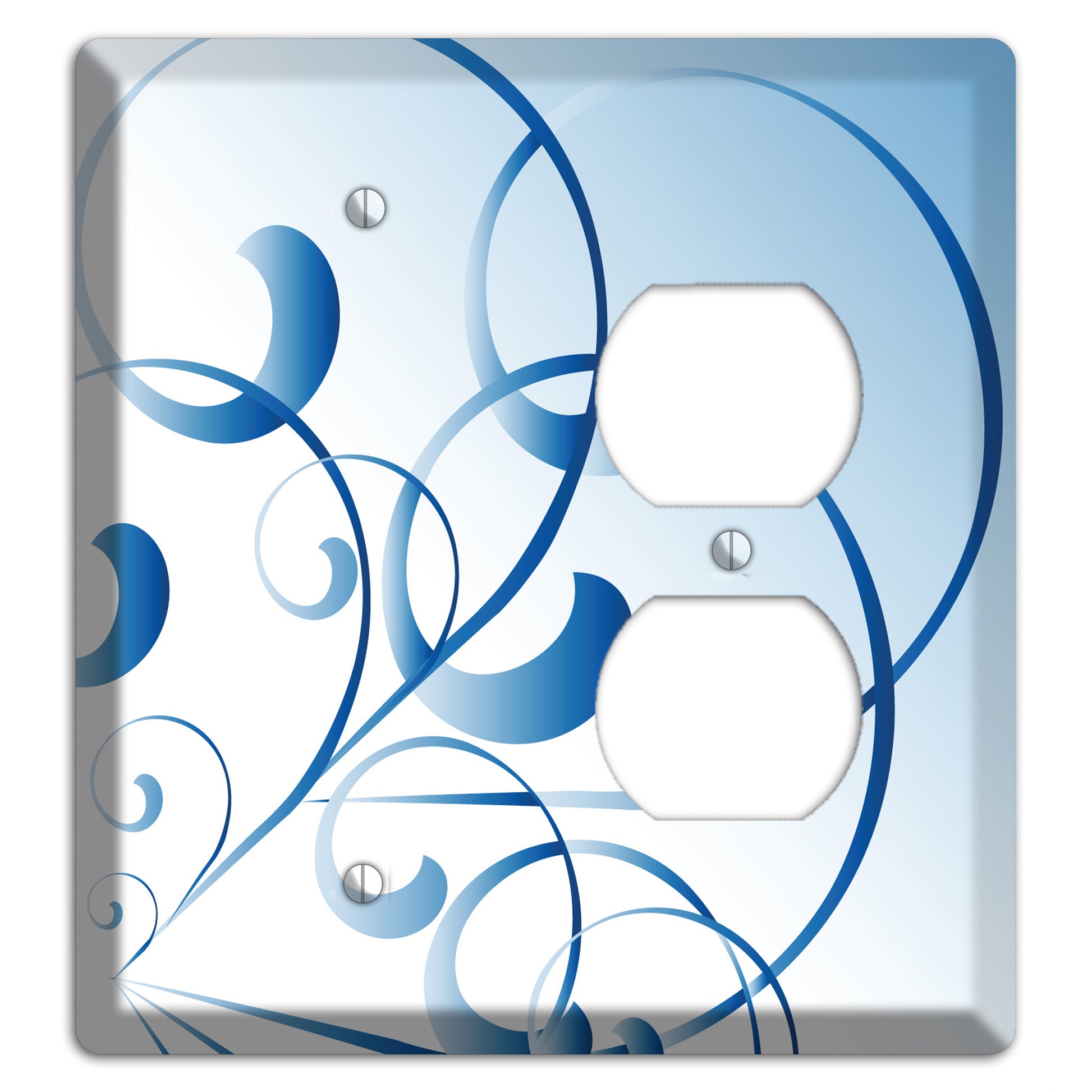Blue Swoop Blank / Duplex Wallplate