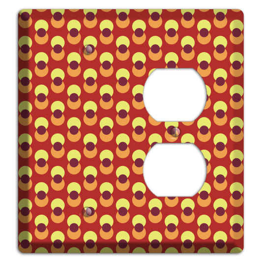 Red Yellow Coral Overlain Dots Blank / Duplex Wallplate