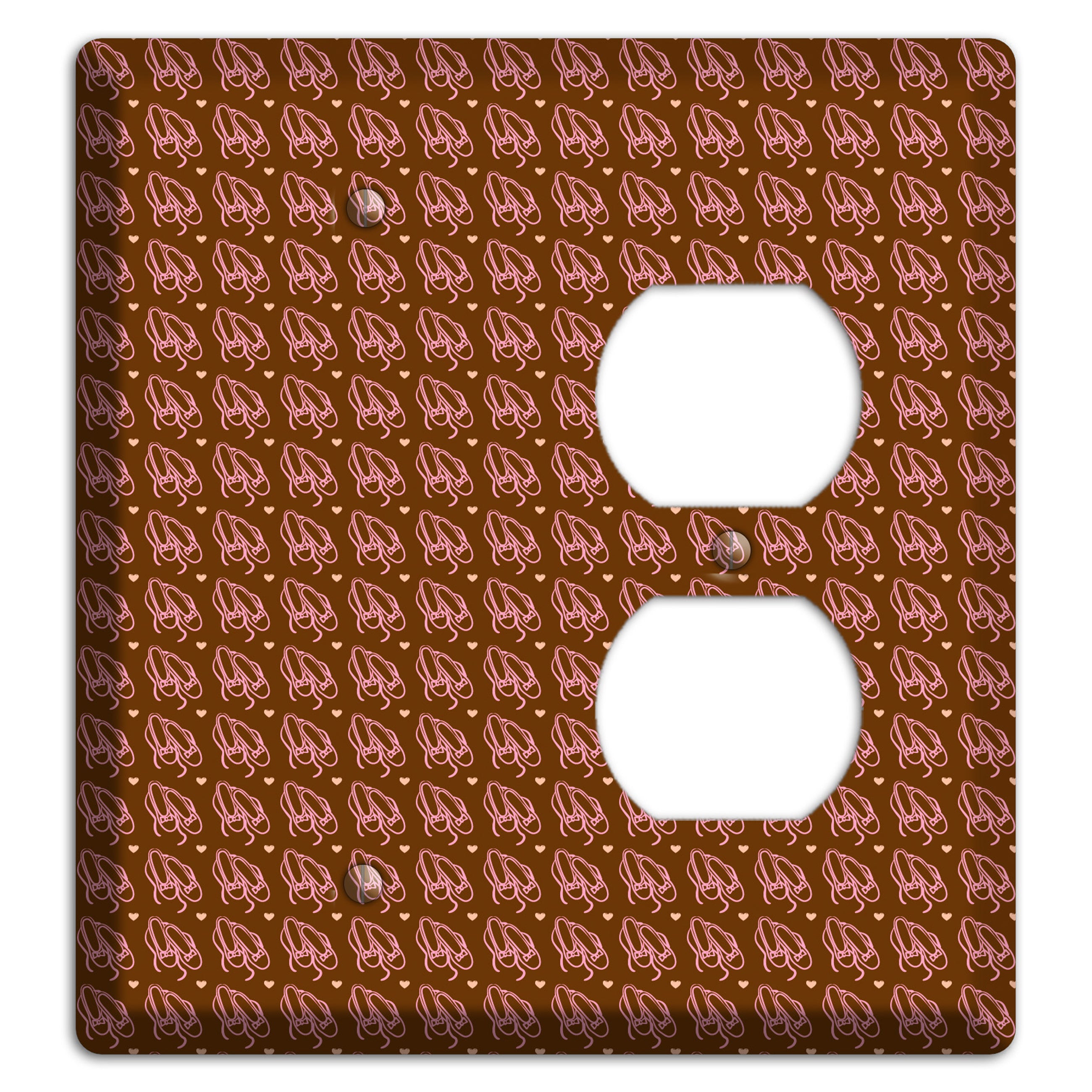 Brown with Pink Ballet Slippers Blank / Duplex Wallplate