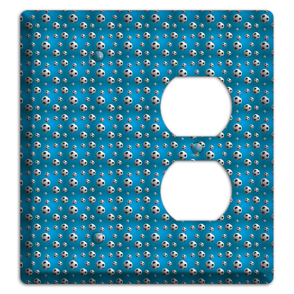 Blue with Soccer Balls Blank / Duplex Wallplate