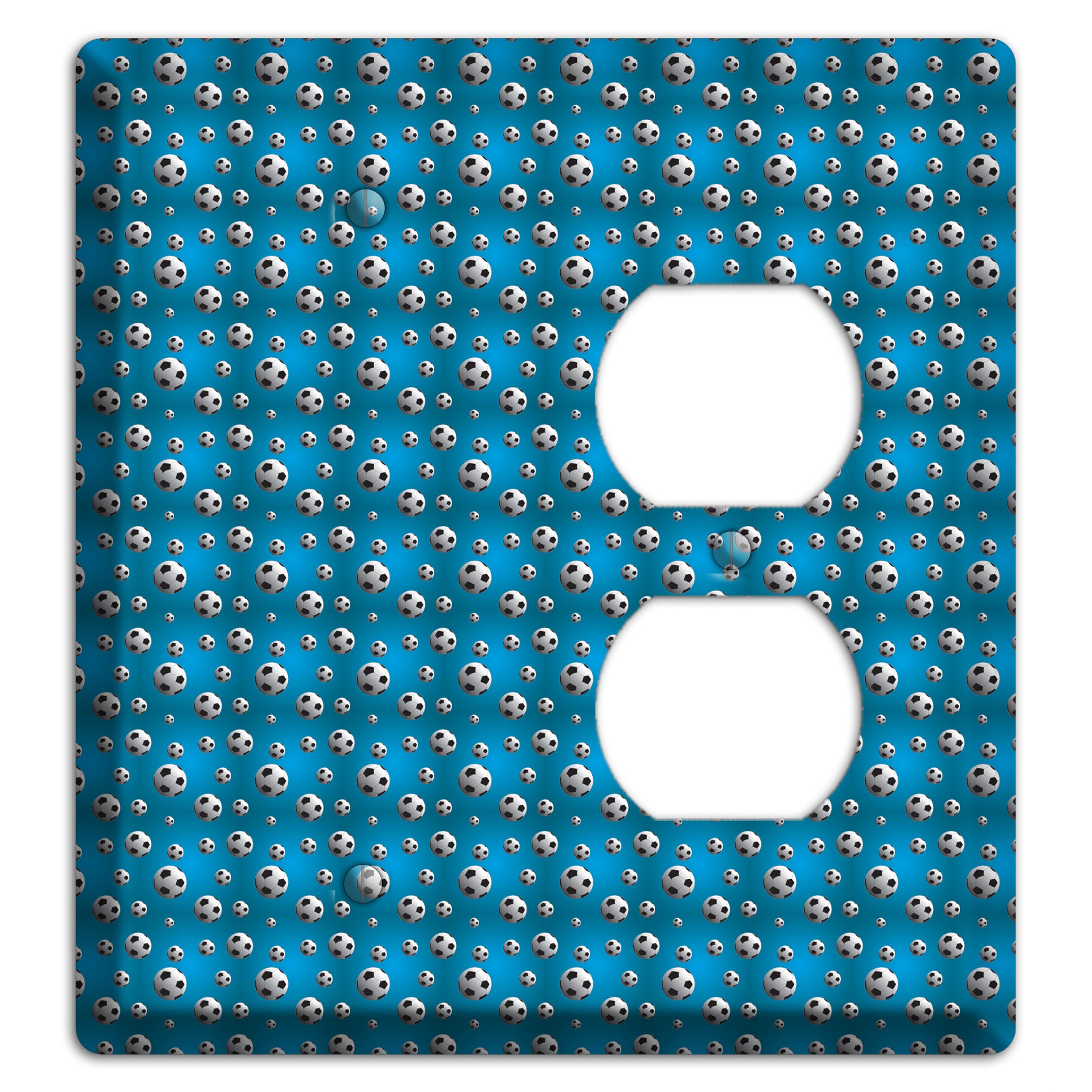Blue with Soccer Balls Blank / Duplex Wallplate