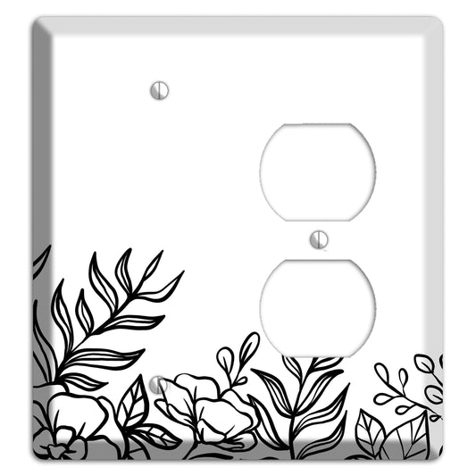 Hand-Drawn Floral 16 Blank / Duplex Wallplate