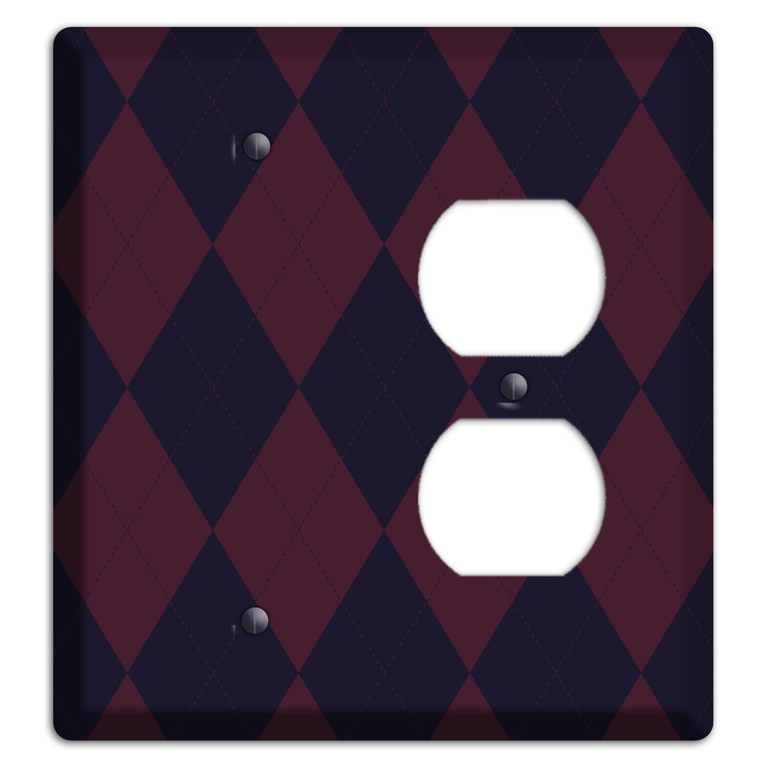 Dark Purple Argyle Blank / Duplex Wallplate