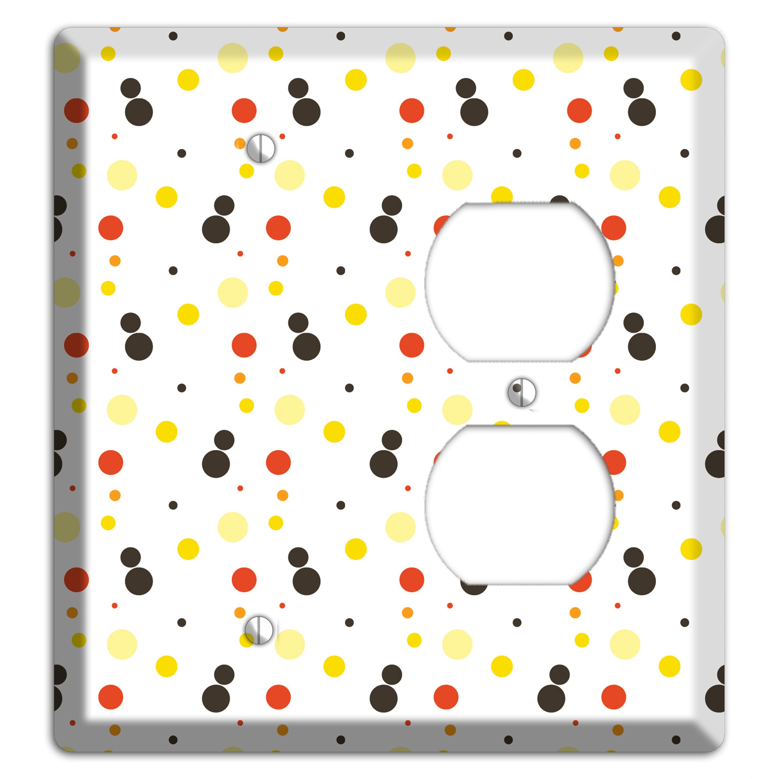White With Black Maroon Olive Tiny Dots Blank / Duplex Wallplate