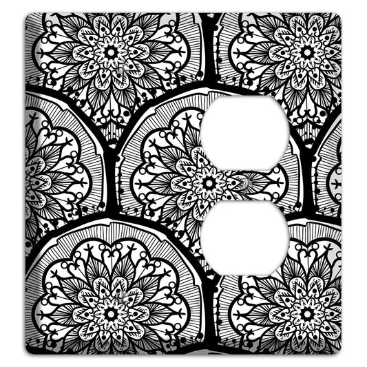Mandala Black and White Style A Cover Plates Blank / Duplex Wallplate