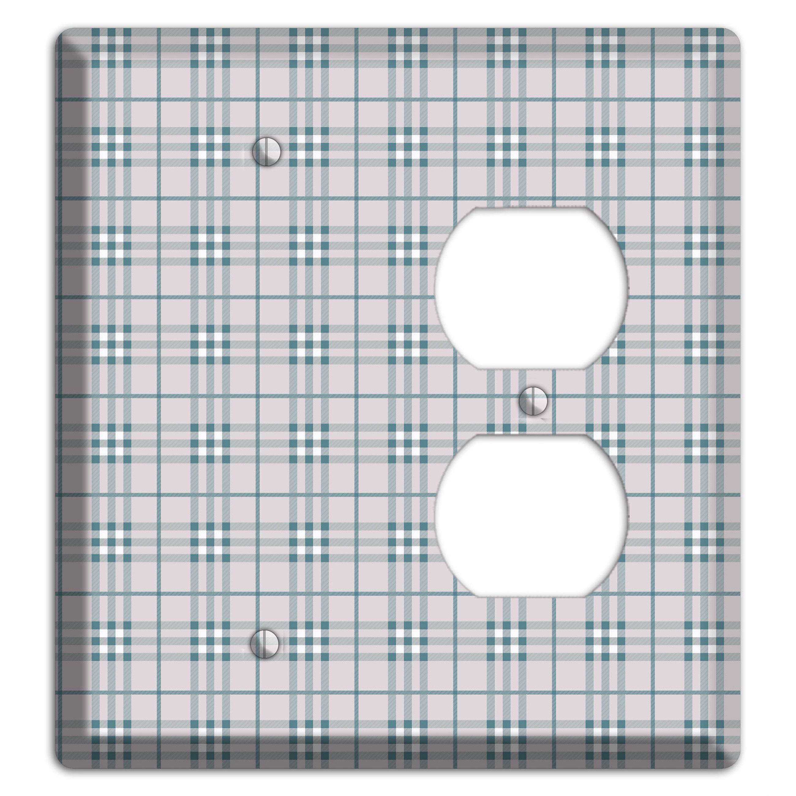 Multi Grey Plaid Blank / Duplex Wallplate