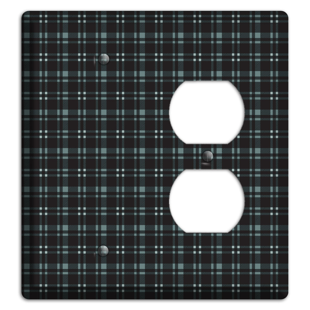 Black Plaid Blank / Duplex Wallplate