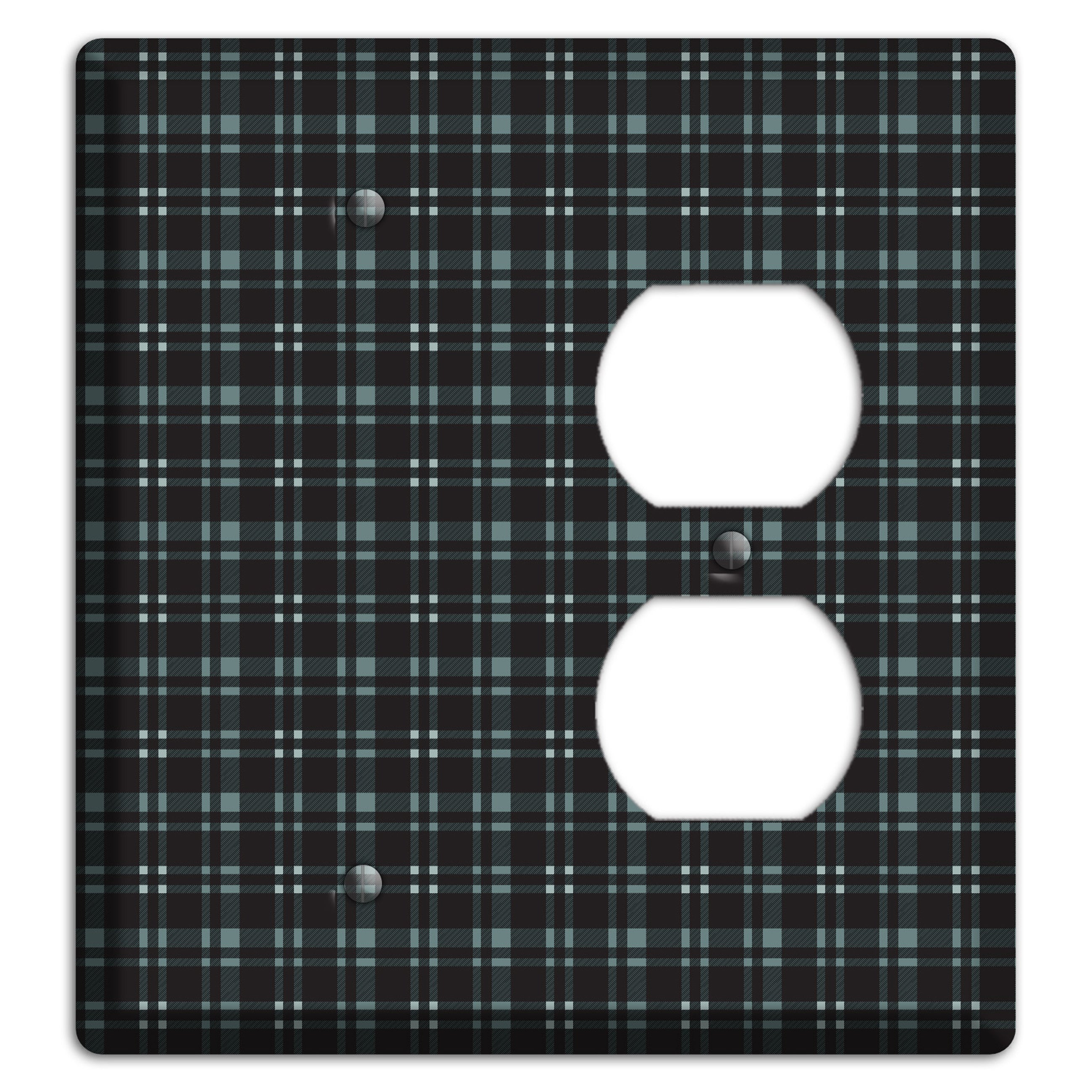 Black Plaid Blank / Duplex Wallplate